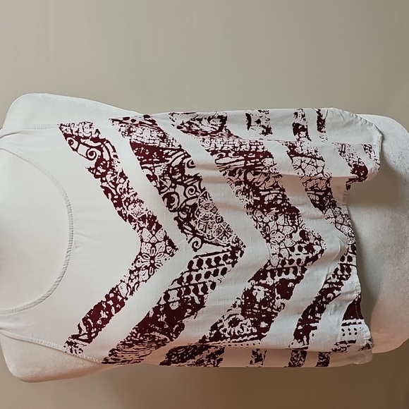 Vintage Havana Red, White, Blue Tank With Side Ties Oversized Size S - Picture 3 of 6